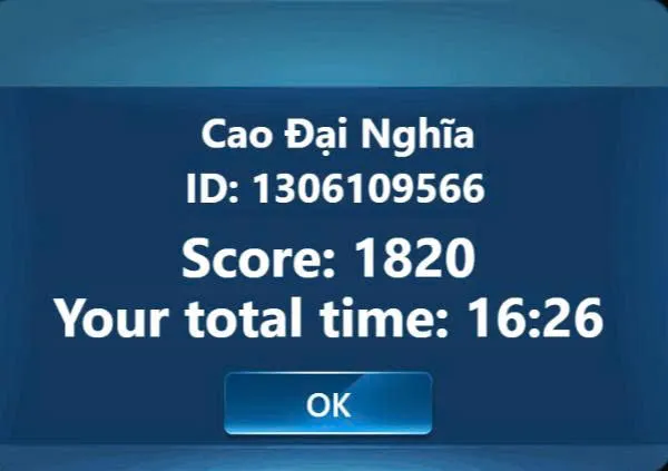 Kết quả thi thử IOE 1820 điểm — Cao Đại Nghĩa